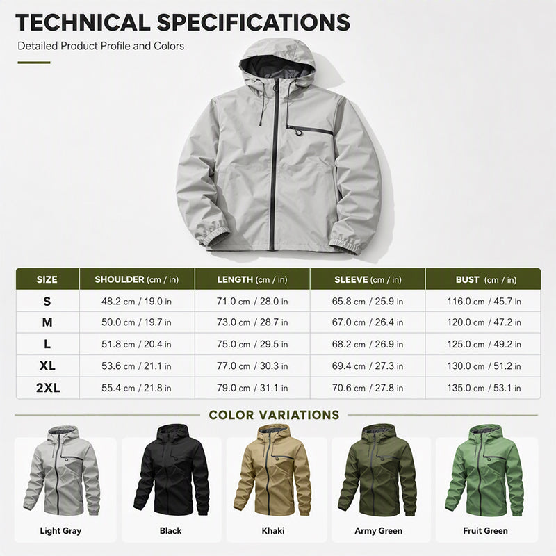 🌧️ All-Weather Utility | Men's Waterproof Oversized Hooded Jacket