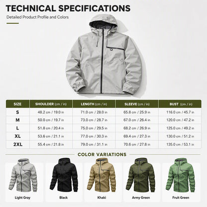 🌧️ All-Weather Utility | Men's Waterproof Oversized Hooded Jacket