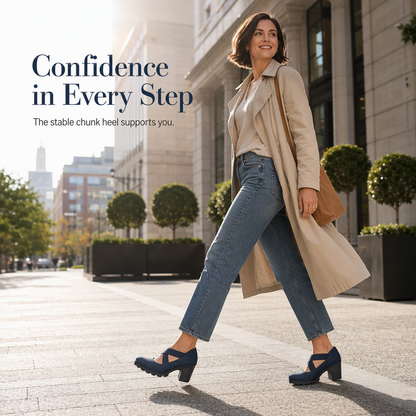 👠 Stable Steps, Retro Charm | Women's Crisscross Platform Mary Jane Heels