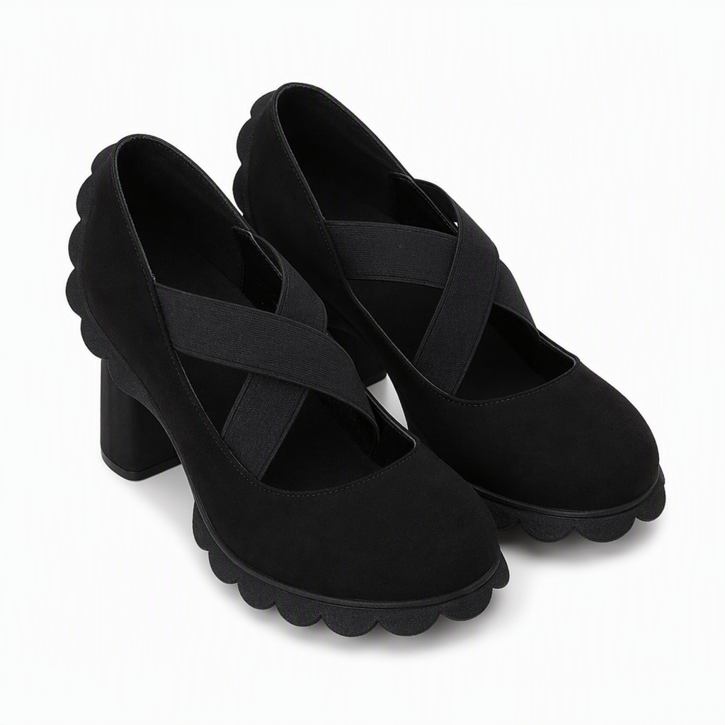 👠 Stable Steps, Retro Charm | Women's Crisscross Platform Mary Jane Heels