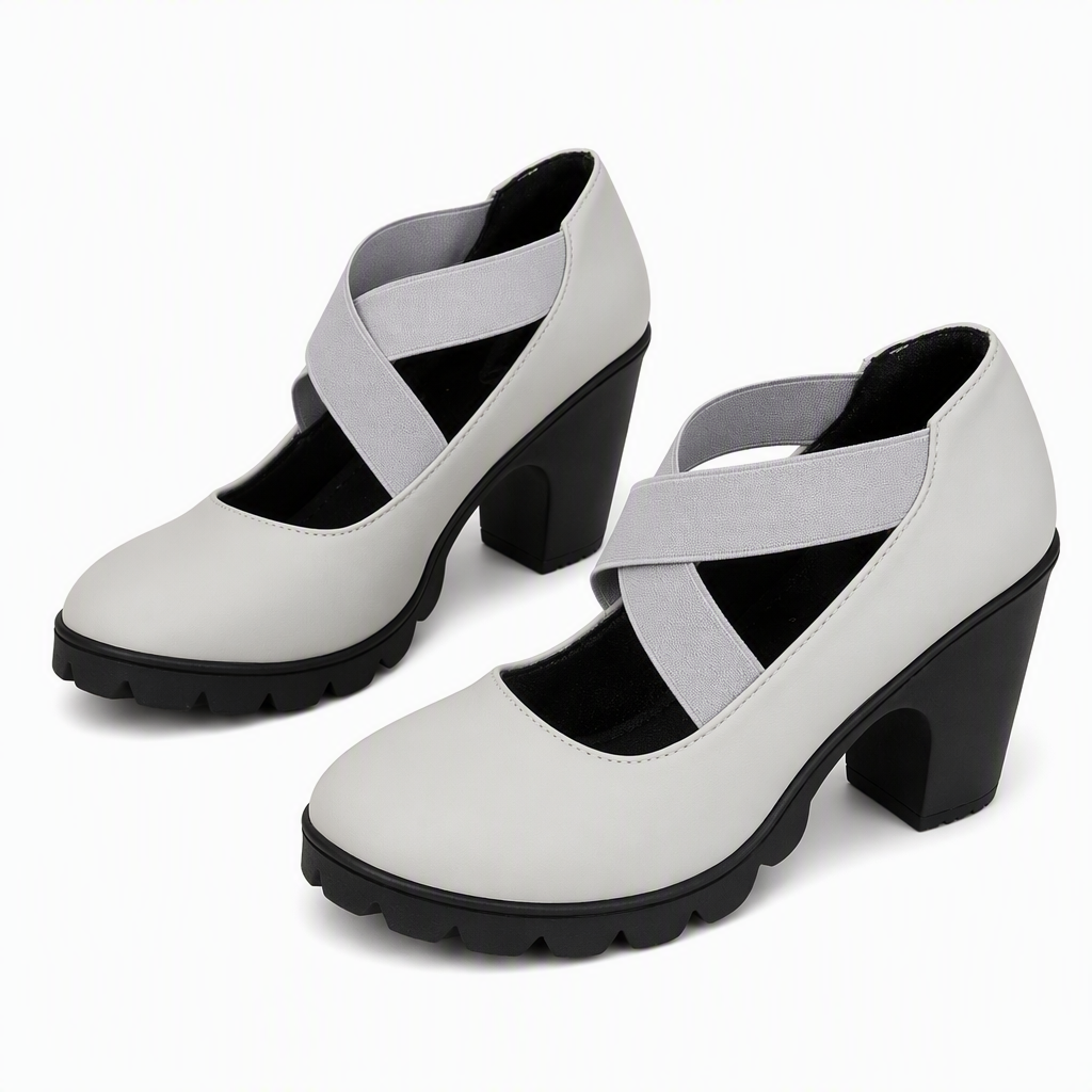 👠 Stable Steps, Retro Charm | Women's Crisscross Platform Mary Jane Heels