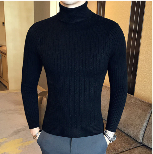 Men's Turtleneck Slim Casual Pullover Sweater