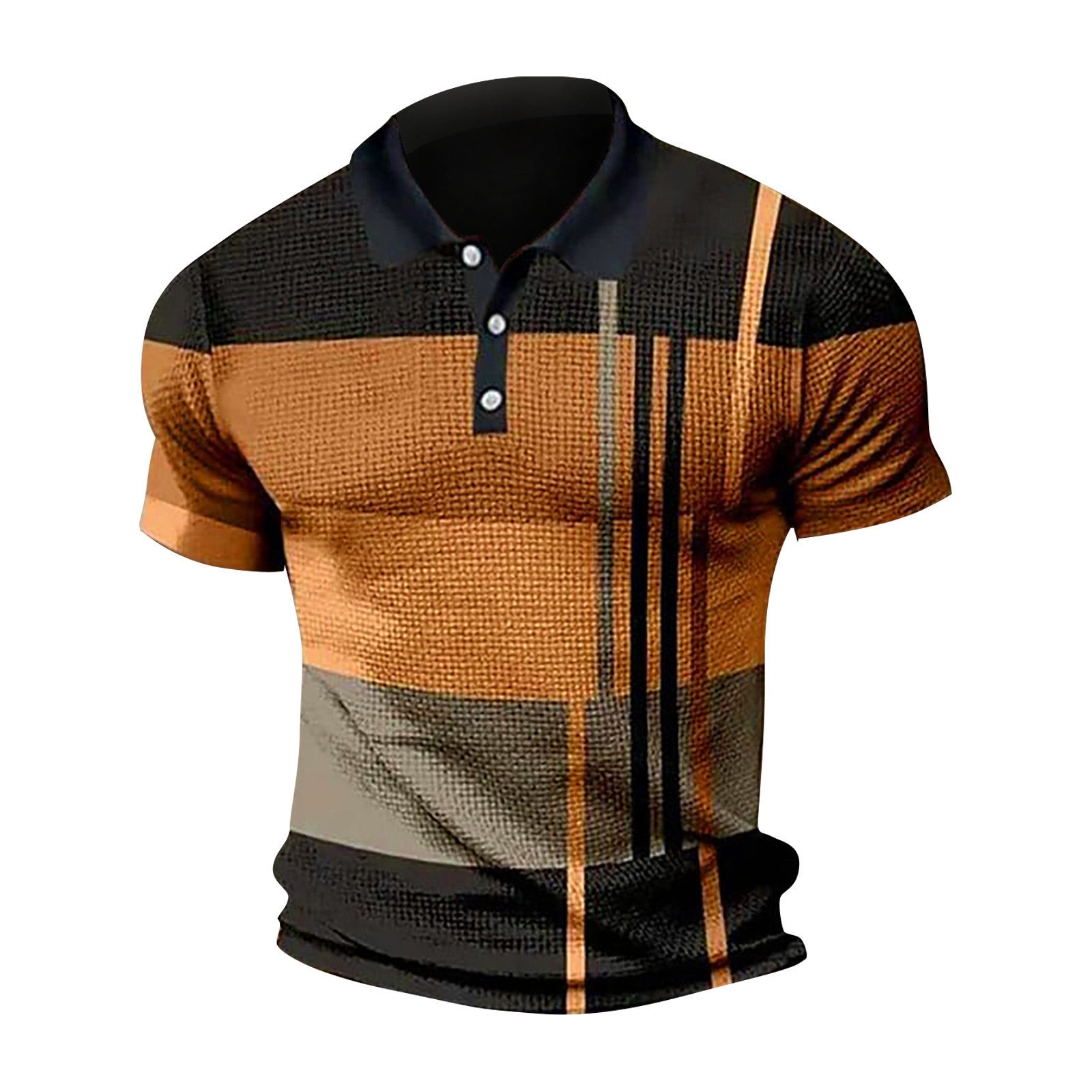 Men's Short-sleeved Shirt 3D Printed Striped – oldete