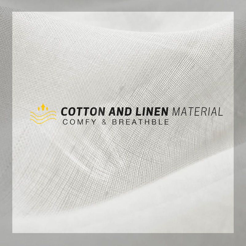 Men's Round Neck Cotton Linen Print Long Sleeve Shirt
