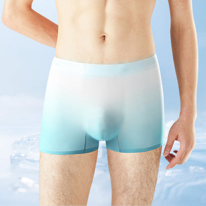 3D Quick-dry Breathable Ice Silk Gradient Color Briefs for Men