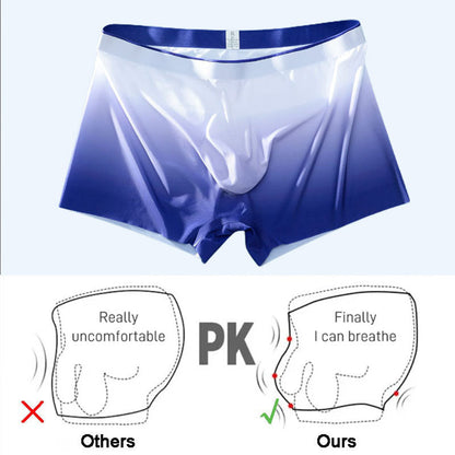 3D Quick-dry Breathable Ice Silk Gradient Color Briefs for Men