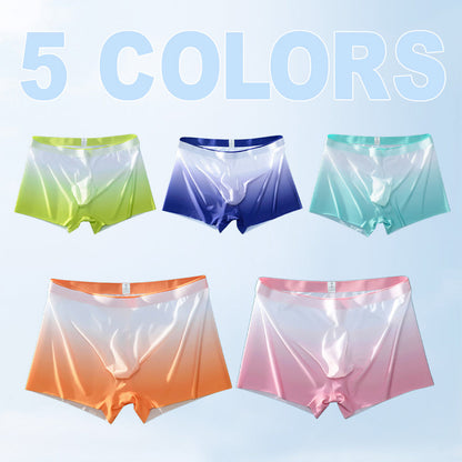 3D Quick-dry Breathable Ice Silk Gradient Color Briefs for Men